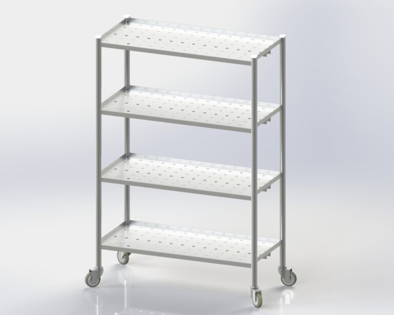 Perforated 4 Shelves Storage - Mobile