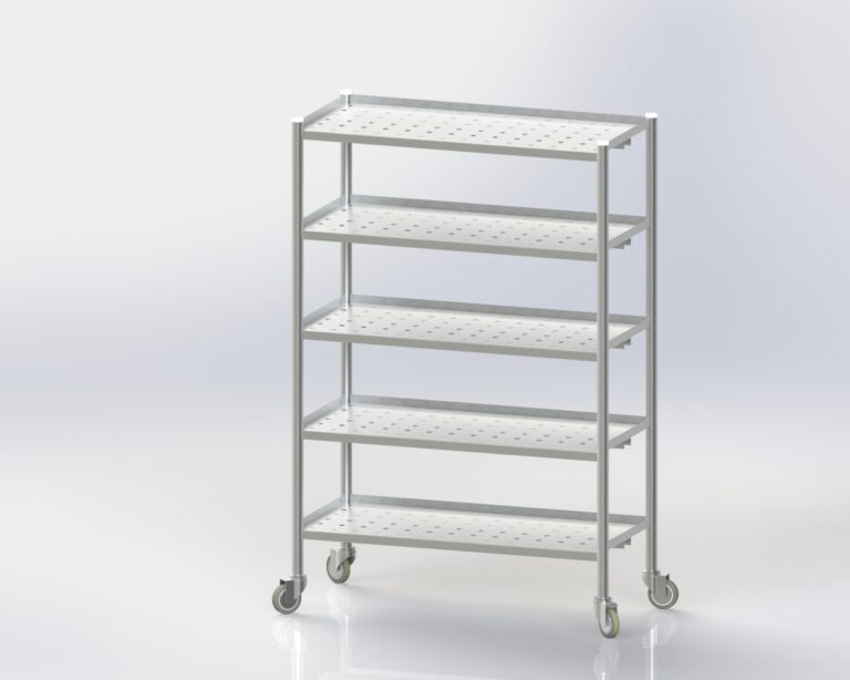 Perforated 5 Shelves Storage - Mobile