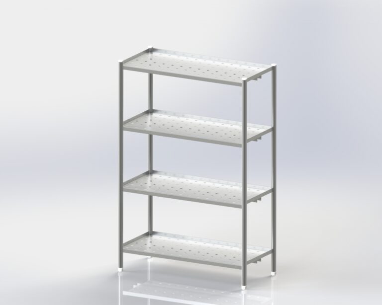 Perforated 4 Shelves Storage